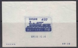 Japan 1947 Train Railway 75th Anniversary Mi#Block 13 Mint Never Hinged - Neufs