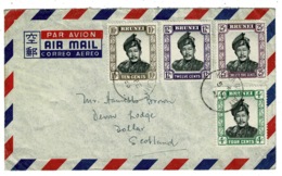 Ref 1304 - 1956 Airmail Cover Kuala Belait Brunei 51c Rate Scotland - Super 4 Colour Stamps Franking - Brunei (1984-...)