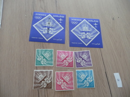 Jeux Olympiques De Tokyo 1964 Jordan Jordanie  2 Blocs Umperfored  Sans Charnière + 6 TP Charnière - Estate 1964: Tokio