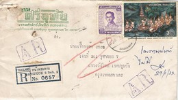 Thailand 1978 Bangkok 2 Buddhism Cutting Hair Registered AR Advice Of Receipt Returned Domestic Cover - Bouddhisme