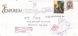 Thailand 2003 Phrakhanong Painting Art Registered AR Advice Of Receipt Returned Domestic Cover - Thaïlande