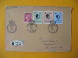 Luxembourg  1959  Enveloppe Recommandé Pour La France Grande Duchesse   N° 559 à 561  Et 418      à Voir - Franking Machines (EMA)