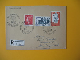 Luxembourg  1960  Enveloppe Recommandé Pour La France Aide Aux Réfugiés  N° 576 Et 577  Et 421A      à Voir - Maschinenstempel (EMA)