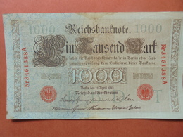 Reichsbanknote 1000 MARK 1910 CACHET ROUGE ALPHABET "T" (B.4) - 1000 Mark