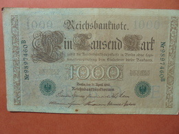 Reichsbanknote 1000 MARK 1910 CACHET VERT ALPHABET "E" (B.4) - 1000 Mark