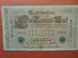 Reichsbanknote 1000 MARK 1910 CACHET VERT ALPHABET "G" (B.4) - 1.000 Mark
