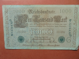 Reichsbanknote 1000 MARK 1910 CACHET VERT ALPHABET "G" (B.4) - 1.000 Mark