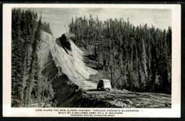 Ref 1306 - Real Photo Postcard - Car On New Alaska Highway Canada Built By U.S.A. Soldiers - Yukon