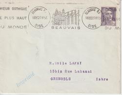 France Oblitération Krag Beauvais 1953 - 1921-1960: Modern Tijdperk