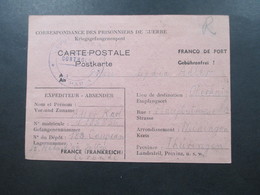 Frankreich 1946 POW Karte Kriegsgefangenlager St. Mard En Jalles Stempel Controle / Gebührenfrei - Lettres & Documents