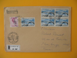 Luxembourg  1964  Enveloppe Recommandé Pour La France Canalisation De La Moselle Et La Grande Duchesse   à Voir - Machines à Affranchir (EMA)