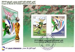 DZ Algérie FDC 2010 Coupe Du Monde De Football Afrique Du Sud 2010 Sport Drapeaux Soccer - 2010 – Sud Africa