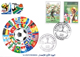 DZ Algérie FDC 2010 Coupe Du Monde De Football Afrique Du Sud 2010 Sport Drapeaux Soccer - 2010 – South Africa