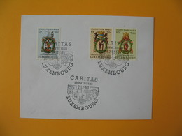 Luxembourg  1963  Enveloppe   Caritas  Enseignes Des Confréries Des Métiers   à Voir - Frankeermachines (EMA)