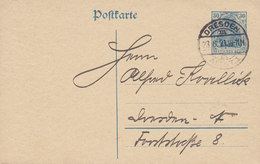 Germany Deutsches Reich Postal Stationery Ganzsache Entier 30 Pf. Germania DRESDEN 1921 Locally Sent (2 Scans) - Cartes Postales