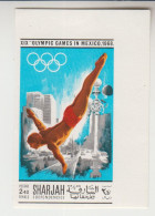 SHARJAH 1968 OLYMPIC GAMES SPRINGBOARD DIVING IMPERFORATED - Immersione