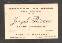 80 C DULAC  Sur Carte " Epicerie Avis De Passage" De  SEGRE  Maine Et Loire - 1944-45 Marianne De Dulac