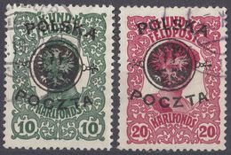 POLONIA - POLSKA - 1918 - Lotto Di 2 Valori Usati: Yvert 108 E 109. - Usados