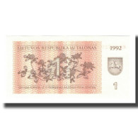 Billet, Lithuania, 1 (Talonas), 1992, KM:39, NEUF - Lituanie