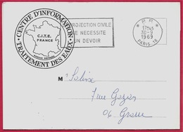 1969 Lettre à En-tête Centre D'Information Traitement Des Eaux CITE - Flamme Protection Civile PP P.P. 75 PARIS * Eau - Autres & Non Classés