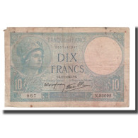 France, 10 Francs, 1941, 1941-01-02, B, Fayette:07.26, KM:84 - 10 F 1916-1942 ''Minerve''
