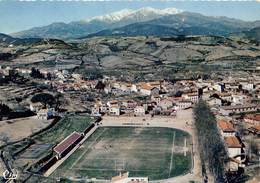 66-CERET- VUE AERIENNE SUR LA VILLE , LE TERRAIN DES SPORTS ET LE CAMPING - Ceret