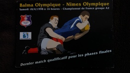 CPM RUGBY BALMA OLYMPIQUE RUGBY CLUB NIMES OLYMPIQUE CLUB 18 AVRIL 1998 CART COM - Rugby