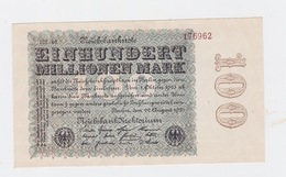 Billet De 100 Millions Mark  De  22-9-1923  Pick 107  Neuf Uniface - 20 Mrd. Mark