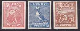 GREAT BRITAIN LUNDY ISLAND PUFFIN STAMP 1942 Puffins Imperforate From Miniature Sheet - Emissions Locales