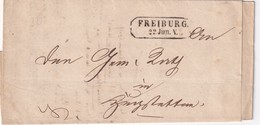 BADEN 1863  LETTRE EN FRANCHISE DE FREIBURG - Cartas & Documentos