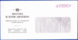 Cover, Ministértio Da Reforma Administrativa - Red Postmark AVENÇA - Lettres & Documents