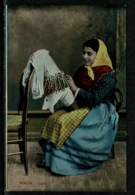 Ref 1309 - Early Ethnic Postcard - Lace Maker Malta - Embroidery Sewing - Europe