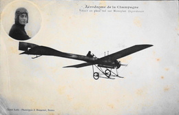CPA. - Aérodrome De La Champagne - VIDART En Plein Vol Sur Monoplan DEPERDUSSAN - Daté 1912 - BE - Flieger