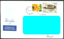 POLAND To Brazil Cover Sent In 2017 With 02 Topical Stamps. Great Cancelation (GN 0143) - Briefe U. Dokumente