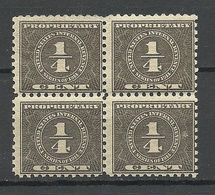 USA 1914 Internal Revenue Proprietary Tax 1/ 4 C. As 4-block MNH - Fiscali