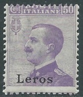 1912 EGEO LERO EFFIGIE 50 CENT MNH ** - RA3-5 - Ägäis (Lero)