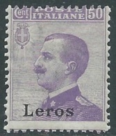 1912 EGEO LERO EFFIGIE 50 CENT MNH ** - RA3-5 - Egeo (Lero)