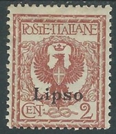 1912 EGEO LIPSO AQUILA 2 CENT MH * - RA3-8 - Egeo (Lipso)