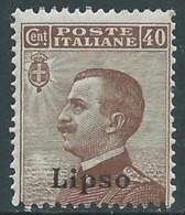 1912 EGEO LIPSO EFFIGIE 40 CENT MNH ** - RA3-7 - Ägäis (Lipso)