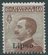 1912 EGEO LIPSO EFFIGIE 40 CENT MNH ** - RA3-9 - Ägäis (Lipso)