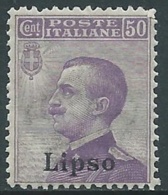 1912 EGEO LIPSO EFFIGIE 50 CENT MNH ** - RA3-8 - Egeo (Lipso)