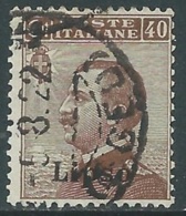 1912 EGEO LIPSO USATO EFFIGIE 40 CENT - RA4-9 - Egeo (Lipso)