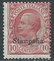 1912 EGEO STAMPALIA EFFIGIE 10 CENT MNH ** - RA5-2 - Egeo (Stampalia)