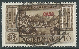 1932 EGEO CASO USATO GARIBALDI 10 CENT - RA4 - Aegean (Caso)