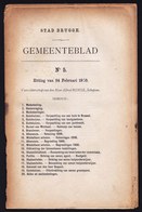 GEMEENTEBLAD STAD BRUGGE - Zitting Schepencollege 24/02/1900 * Zr. Informatief Met O.a. TOESTAND DER ARMEN IN KOOLKERKE - Documents Historiques