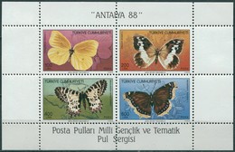 Turquie - 1988 - Yt BF 28 - "Antalya 88" - Exposition Philatélique - ** - Papillons - Unused Stamps