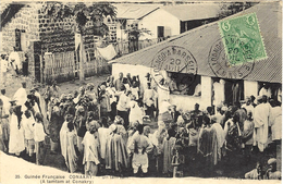 1908- C P A - Konakri- Un Tam-Tam  Affr. 5 C Guinée Oblit. Cad Octogonal. LOANGO A MARSEILLE L.M.N. N°3 - Lettres & Documents