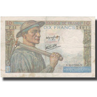 France, 10 Francs, Mineur, 1943, 1943-03-25, TB+, Fayette:8.8, KM:99c - 10 F 1941-1949 ''Mineur''