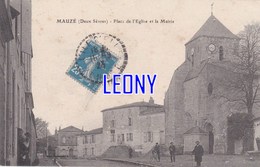 CPSM 9X14 De MAUZE  (79) - PLACE De L' EGLISE Et La MAIRIE - ANIMATIONS 1923 - Mauze Sur Le Mignon