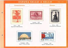 SPAÑA SELLO A SELLO. COLECCIÓN LIMITADA Y NUMERADA. Hoja C-03  ACONTECIMINTOS - Essais & Réimpressions